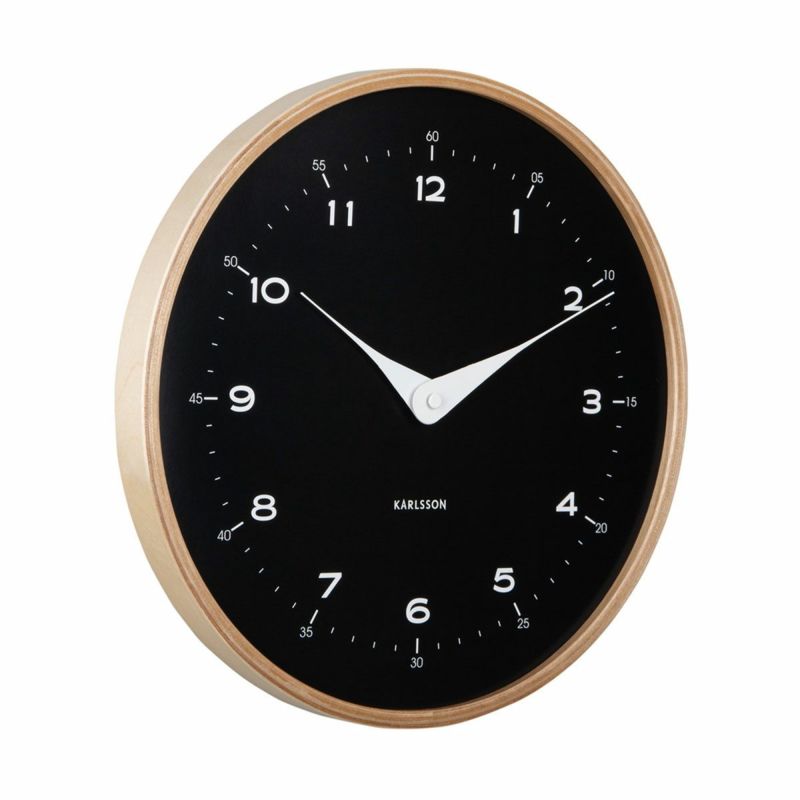 KARLSSON カールソン Wall clock Osado Dome wood black | KARLSSON