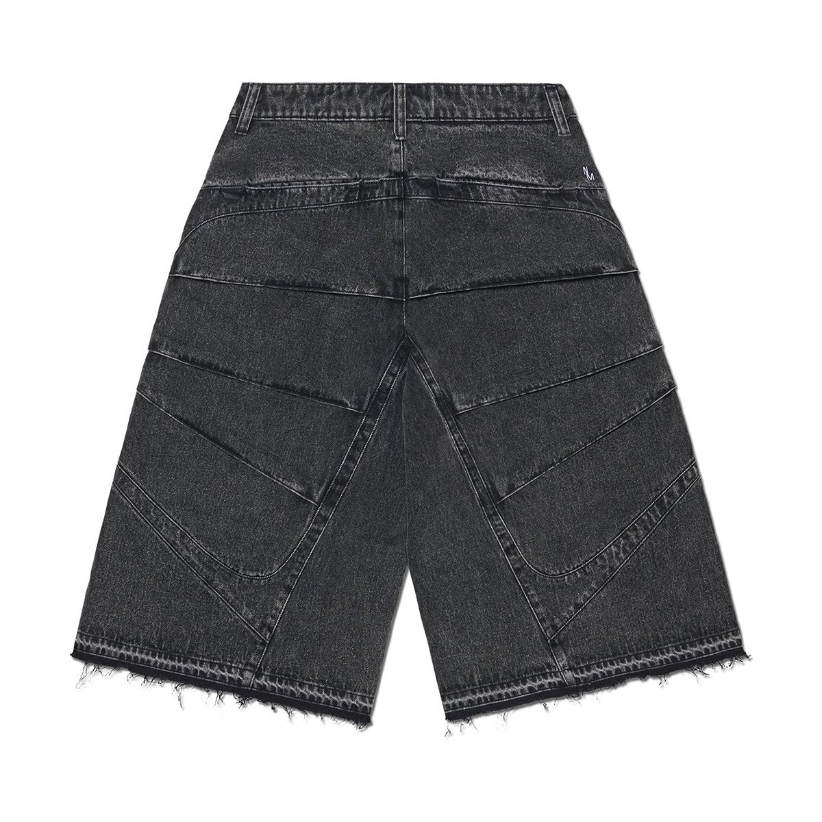 NOMANUAL ノーマニュアル SHIELD DENIM BERMUDA PANTS - WASHED BLACK