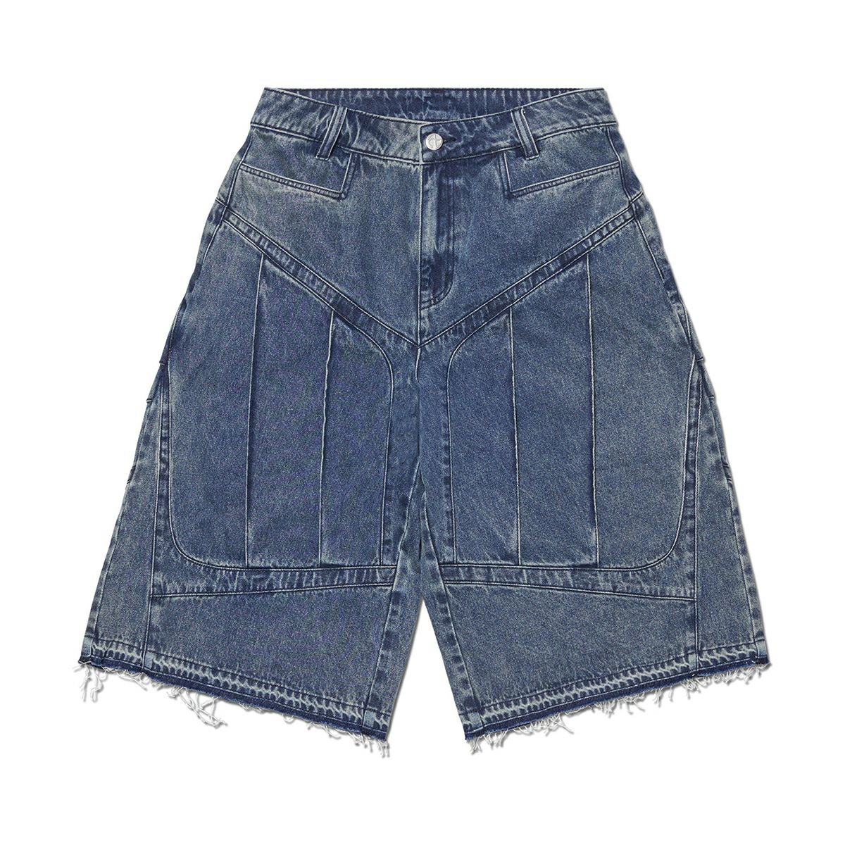 NOMANUAL ノーマニュアル SHIELD DENIM BERMUDA PANTS - WASHED BLACK